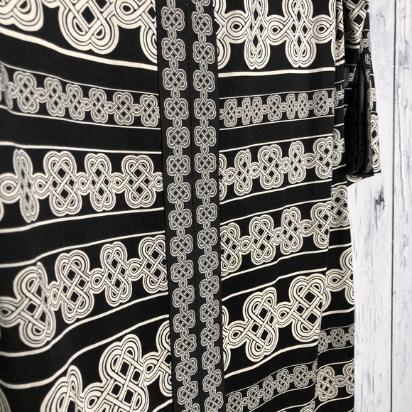 Diane Von Furstenberg Black/WhiteSilk-Jersey Dress - Picture 3 of 11